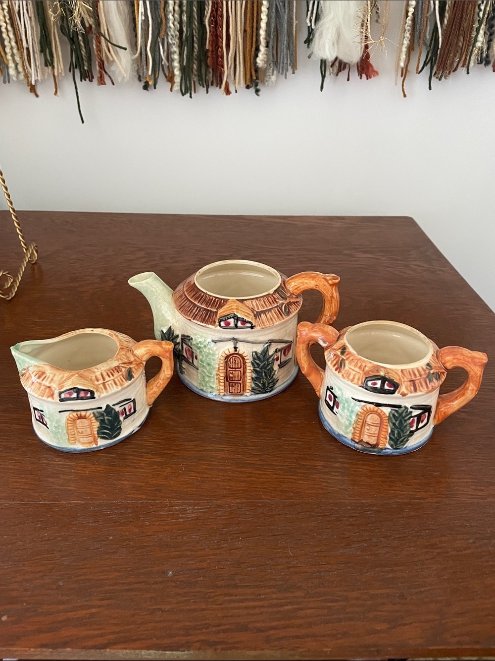 Hand-Painted Cottage Teapot Set
